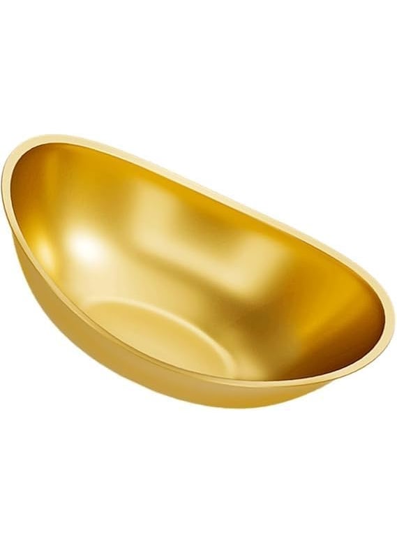 PIPULSE Stainless Steel Serving Cooking Golden Snack Salad Bowl Seasoning Bowl Ingot bplate Starter Bowl Bars Design MultiFunction Metal Soup Noodles Salad Kitchen Korean comercial Dessert Snack