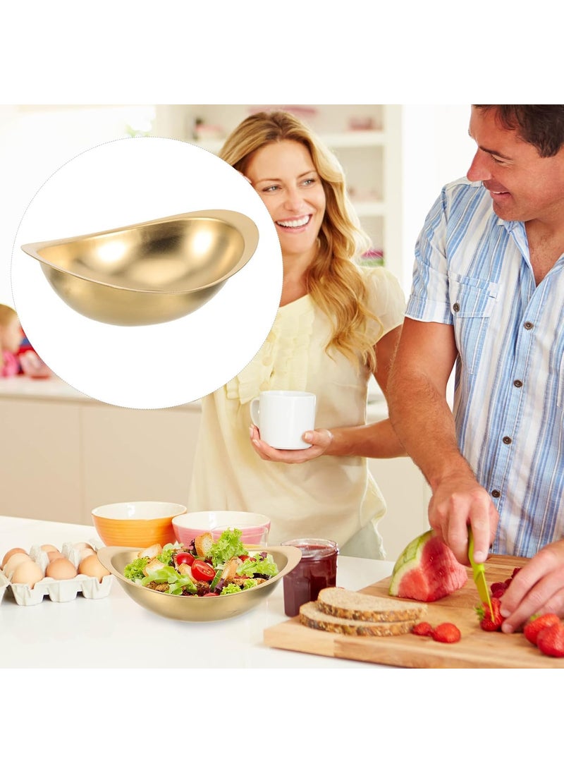 PIPULSE Stainless Steel Serving Cooking Golden Snack Salad Bowl Seasoning Bowl Ingot bplate Starter Bowl Bars Design MultiFunction Metal Soup Noodles Salad Kitchen Korean comercial Dessert Snack
