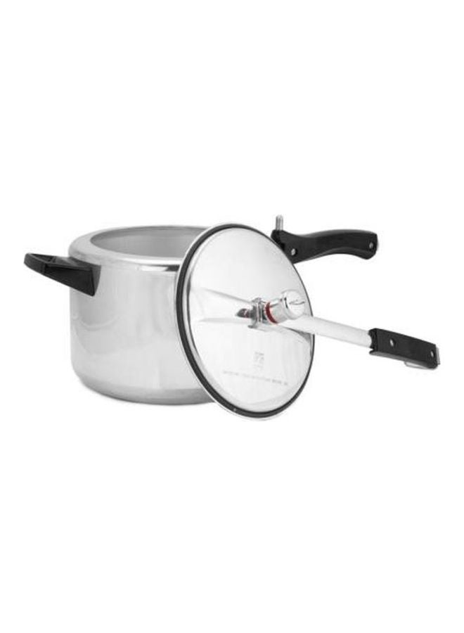 5 Liters Miss Mary Aluminium Pressure Cooker, Inner Lid,Silver Silver/Black