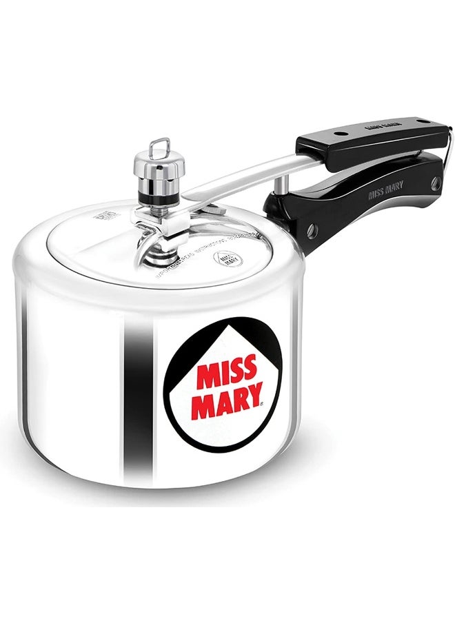 2 Liters Miss Mary Aluminium Pressure Cooker With Inner Lid,Silver