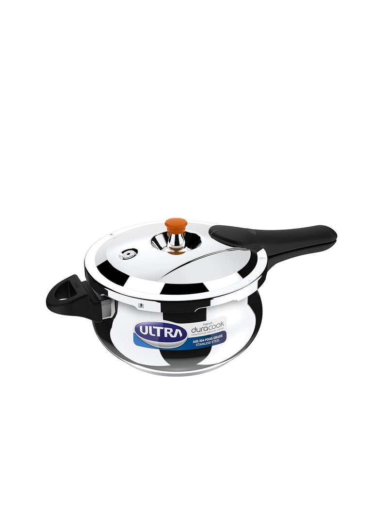 ULTRA Duracook Handi 55 L Stainless Steel Pressure CookerAISI 304 Food Grade SS Froth Collectorspillage ControlInduction CompatibleImp Bonded Composite BaseISI10Y Warranty