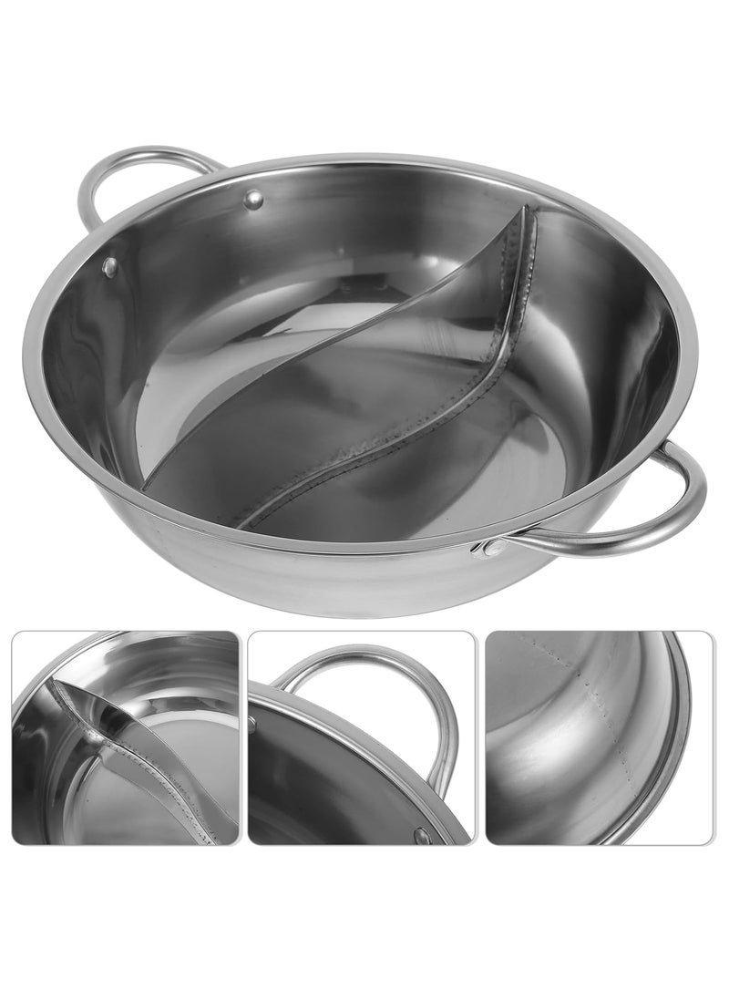 Shabu Pot Hot Stainless Steel Cookware Hot Pot with Divider Soup Induction Nabe Lid Cooking DoubleSided 04 Stainless Steel Hot Pot with Divider Pot with Glass Lid