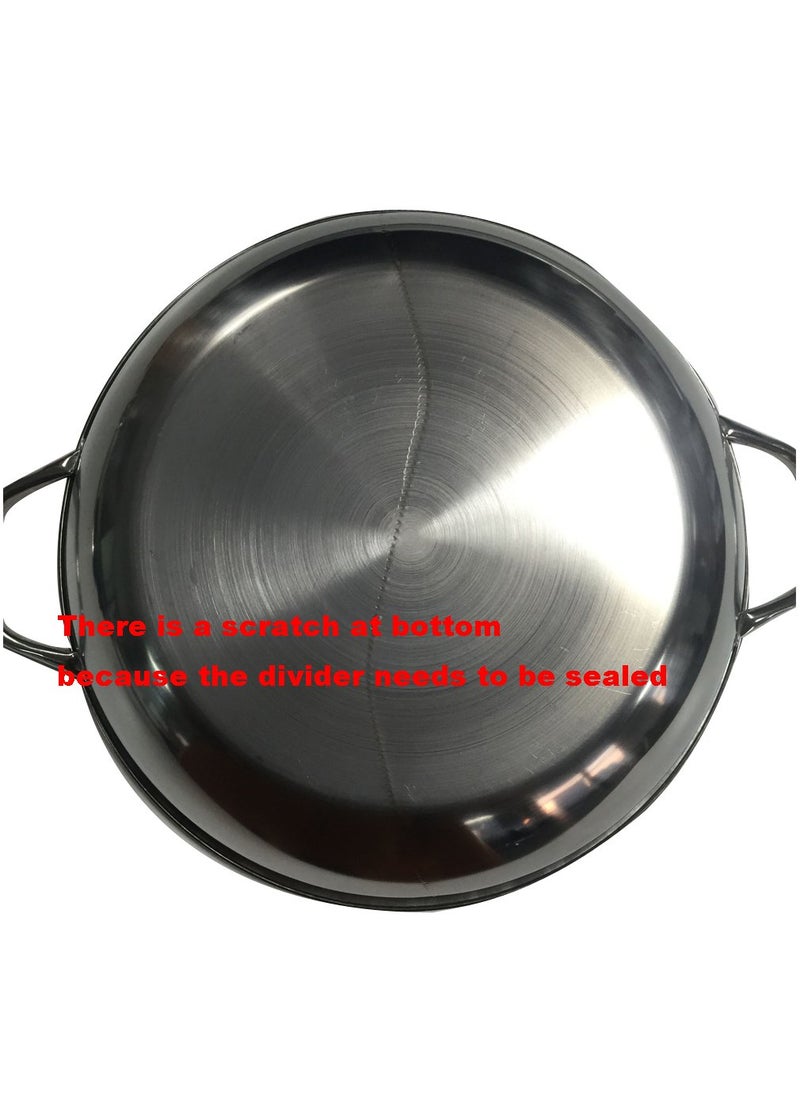 Delavala Hot Pot with Divider for Induction Cooker Dual Sided Soup Cookware TwoFlavor Chinese Shabu Shabu Pot for Home Party Family Gathering 45 Quart