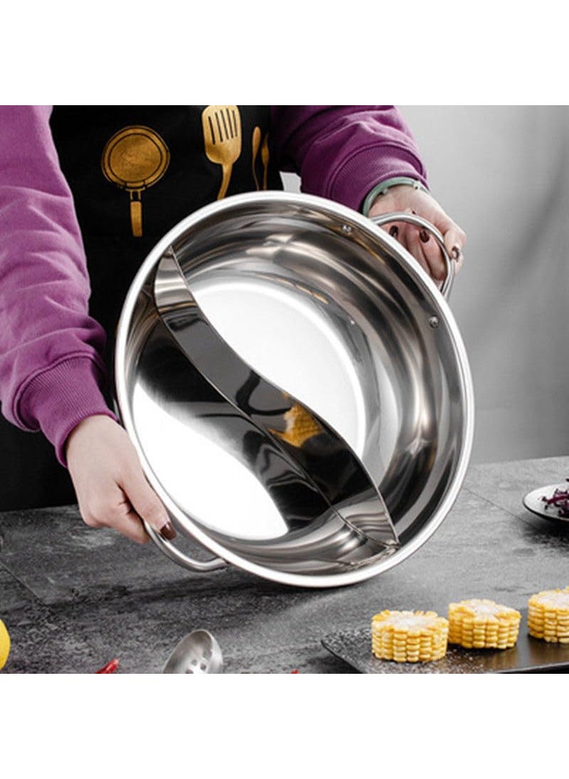 Food Grade Stainless Steel Shabu Shabu Hot Pot with DividerLid for Induction Cooktop Gas Stove Dual Sided Soup Cookware