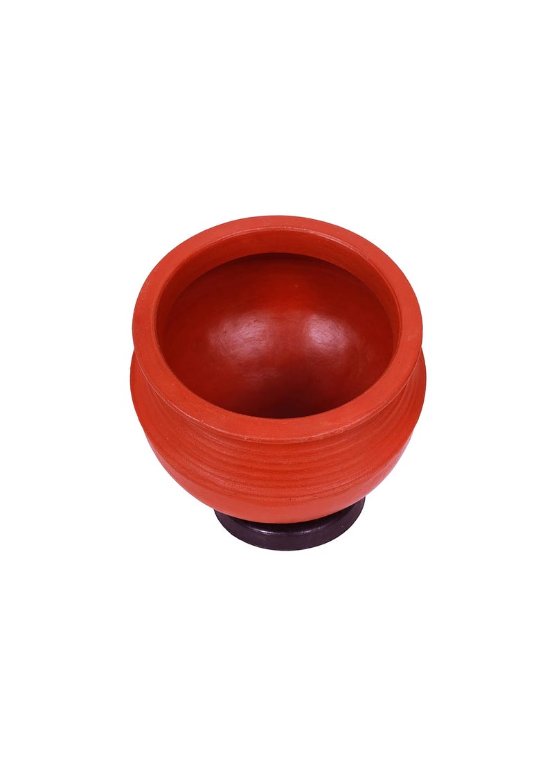 4U Crafts India Online Unglazed Clay HandiEarthen Pot for Cooking with LidRed 3 Liter