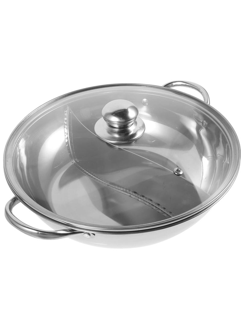 Delavala Cooktop Pot Stovetop Hot Pot Yang Pot Burner Pot Pan Stock Pot with Handle Weldless Pot Divider Pan Stainless Steel Stock Pot Stainless Steel Pot Extra Thick Cooking Utensils Glass
