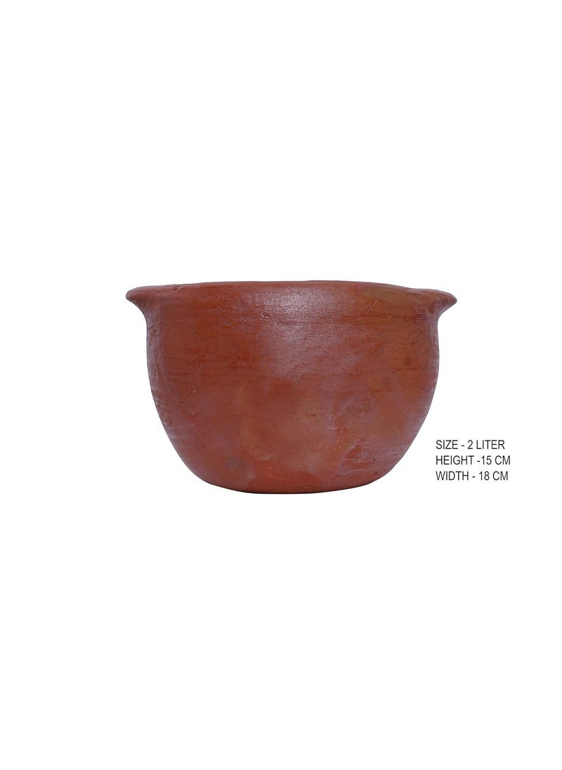 4U Crafts India Online Clay HandiEarthen Pots for Cooking Red 2 Liter