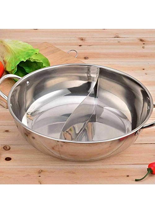 Delavala Hot Pot Stainless Steel Stainless Steel Hot Pot Kitchen Soup Stock Pot Cookware for Induction Cooke F1Y4