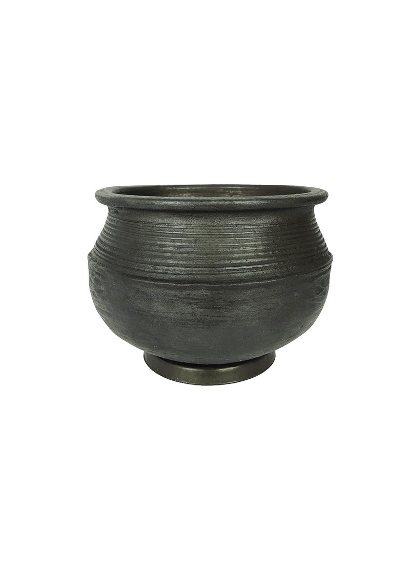 4U Crafts India Online Clay PotEarthen Handi for Cooking Serving Black 5 Liter