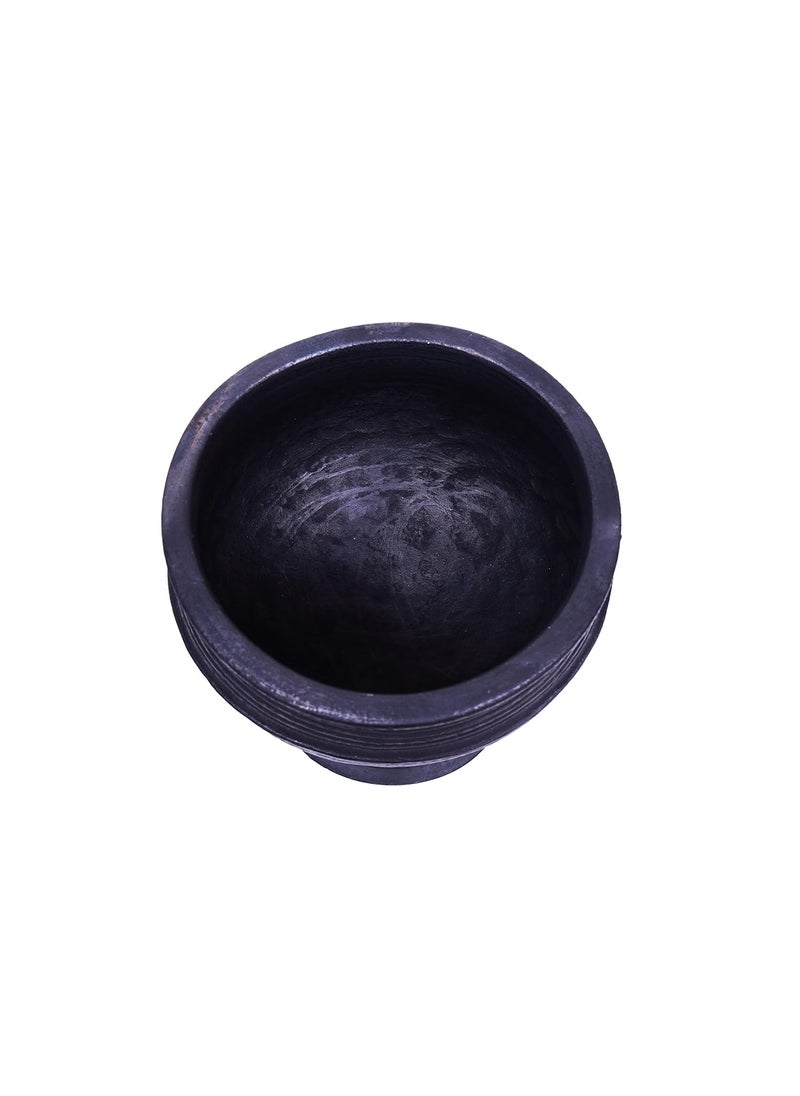 4U Crafts India Online Clay PotEarthen Handi for Cooking Serving Black 5 Liter