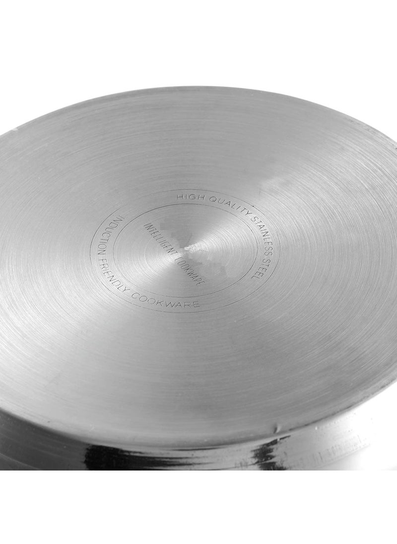 Bartan Star Stainless Steel Induction Friendly Deep Cooking Pot with Lid 4 litres
