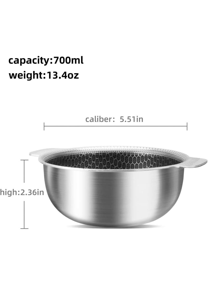 SAMUSAGYA Nonstick Stainless Steel Stock PotCooking Bowl Gas and Open Flame Stoves Hexagon Surface Hybrid Stainless Steel Stock Pot