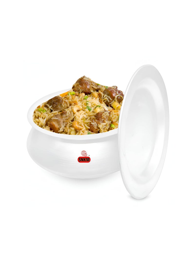 SNKM Aluminium HandiHariCooking Pot with Lid for Cooking Rice Curry Biryani Pulao Dal Tadka Multipurpose Recipes No10 Medium Size 6 Liter Pack of 1