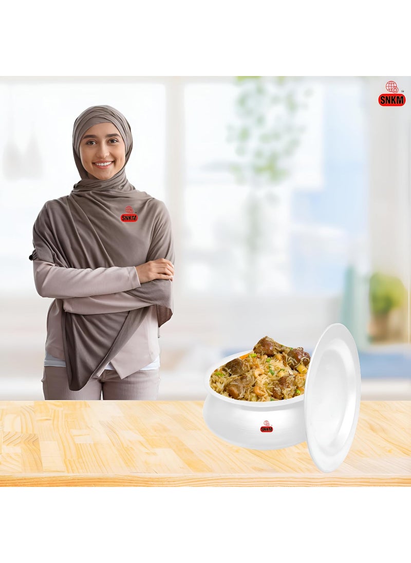 SNKM Aluminium HandiHariCooking Pot with Lid for Cooking Rice Curry Biryani Pulao Dal Tadka Multipurpose Recipes No10 Medium Size 6 Liter Pack of 1
