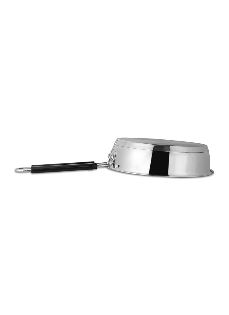 Kanshitas Rasoiware Heavy Geauge Stainless Steel Induction Bottom Fry PanTadka Pan 1 Liter