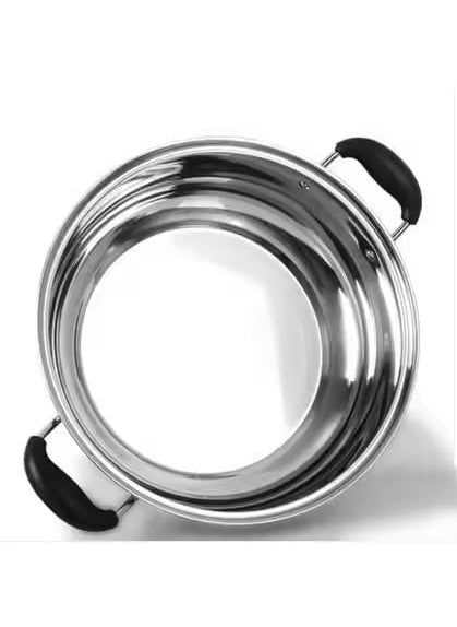 Alark Deluxe Kadhai Stainless Steel Wok Tempered Glass Lid InductionFriendly Sandwich Bottom 3 Liters 3 Quarts MultiUse Pot Suitable for Indian Cooking Gravy Gas Stove Compatible
