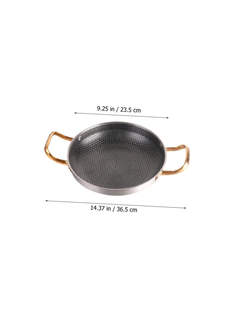 BHAJANSHREE 14 Stainless Steel Honeycomb NonStick Fry Pan Versatile Omelet Skillet Amphora Griddle Wok for Induction GasStove CookingPaella Seafood Eggs Durable HouseholdCamping Cookware