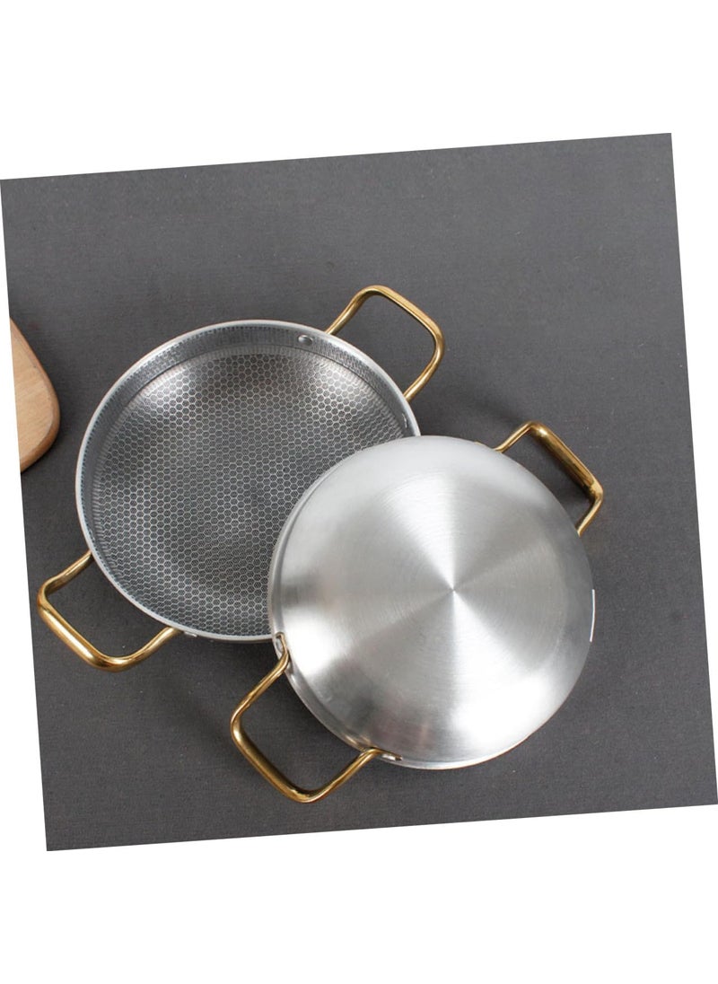 BHAJANSHREE 14 Stainless Steel Honeycomb NonStick Fry Pan Versatile Omelet Skillet Amphora Griddle Wok for Induction GasStove CookingPaella Seafood Eggs Durable HouseholdCamping Cookware