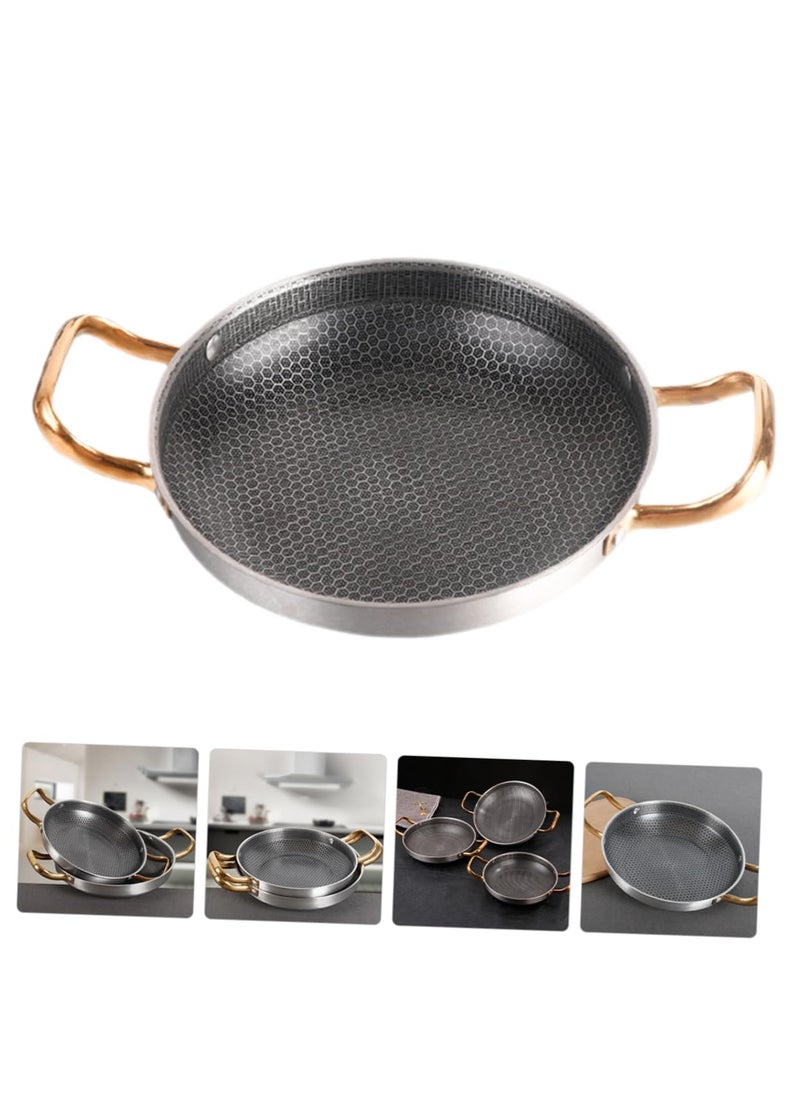 BHAJANSHREE 14 Stainless Steel Honeycomb NonStick Fry Pan Versatile Omelet Skillet Amphora Griddle Wok for Induction GasStove CookingPaella Seafood Eggs Durable HouseholdCamping Cookware