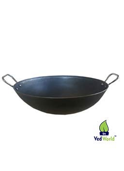 Vedworld Iron Kadai 9 Inches Black