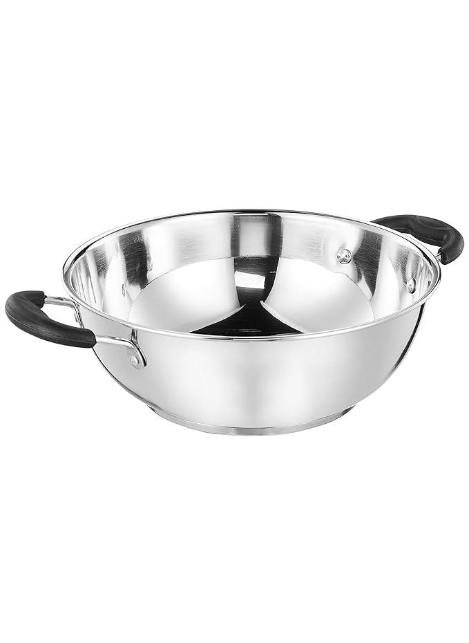 samusagya Stainless Steel Kadhai Cookware for Frying Deep Cooking Induction Gas Compatible RustResistant Easy Clean Multipurpose Wok Pan 5 liters