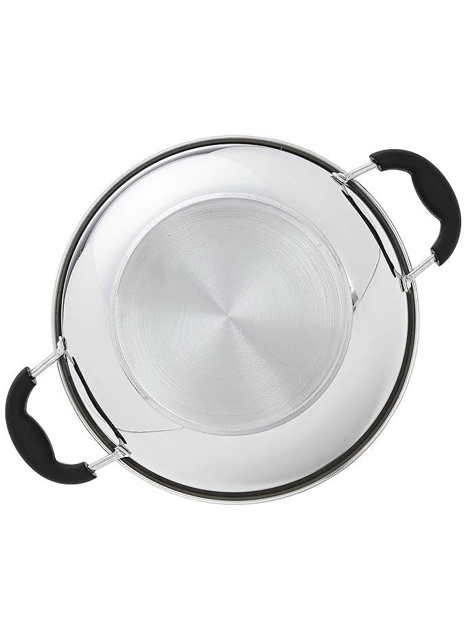 samusagya Stainless Steel Kadhai Cookware for Frying Deep Cooking Induction Gas Compatible RustResistant Easy Clean Multipurpose Wok Pan 5 liters