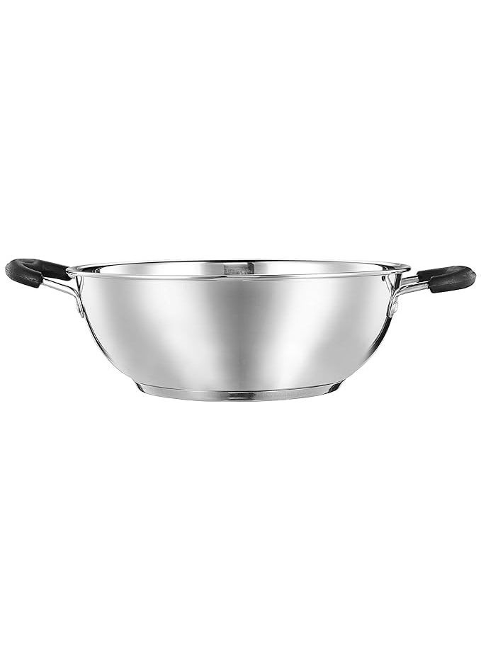 samusagya Stainless Steel Kadhai Cookware for Frying Deep Cooking Induction Gas Compatible RustResistant Easy Clean Multipurpose Wok Pan 5 liters