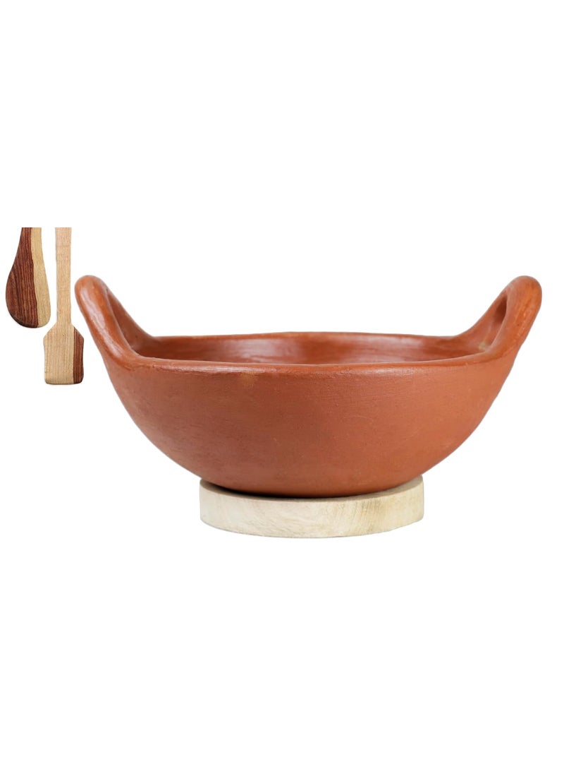 Craftsman India Online Clay Kadai For Cooking And Serving 1 Liter Red