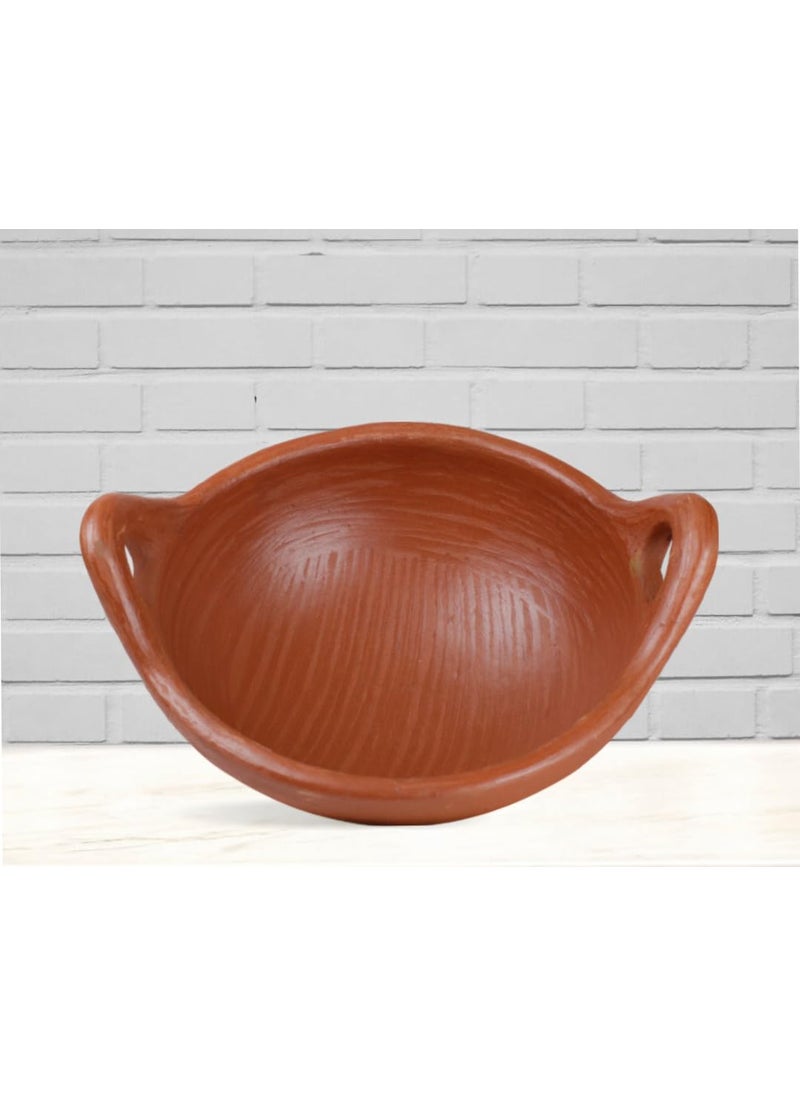 Craftsman India Online Clay Kadai For Cooking And Serving 1 Liter Red