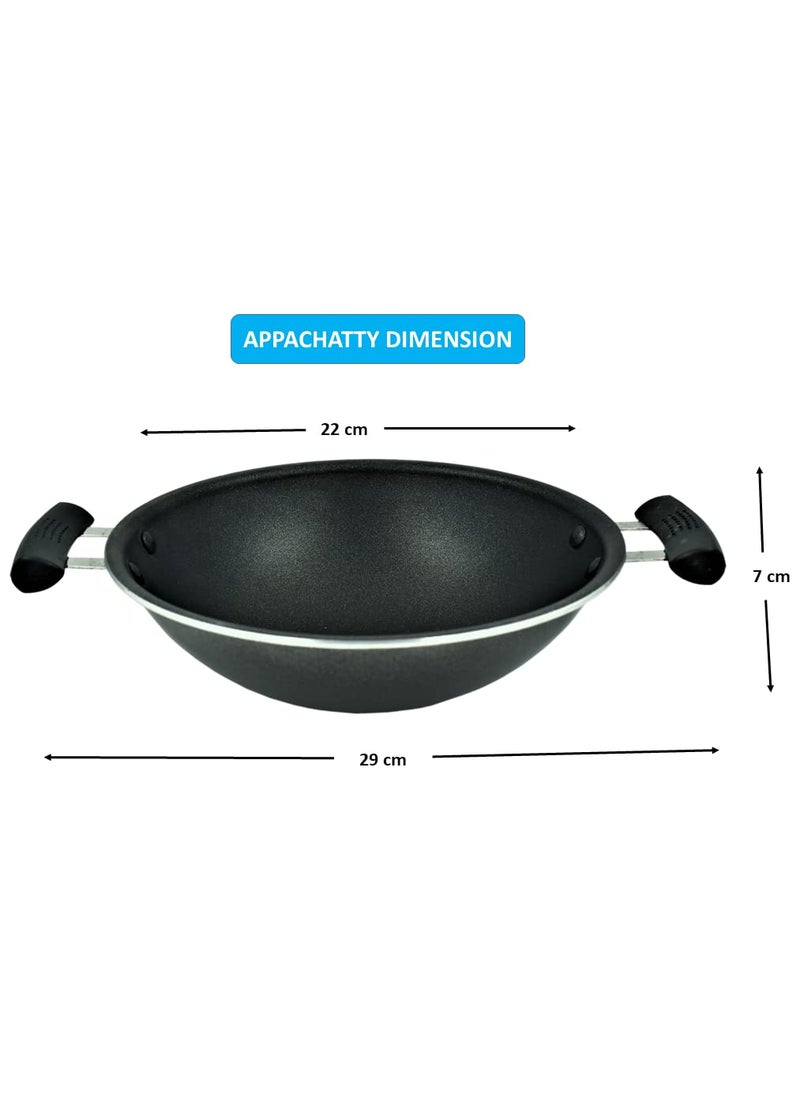 CooPany NonStick Aluminium AppachattiAppa kadai With Stainless Steel Lid