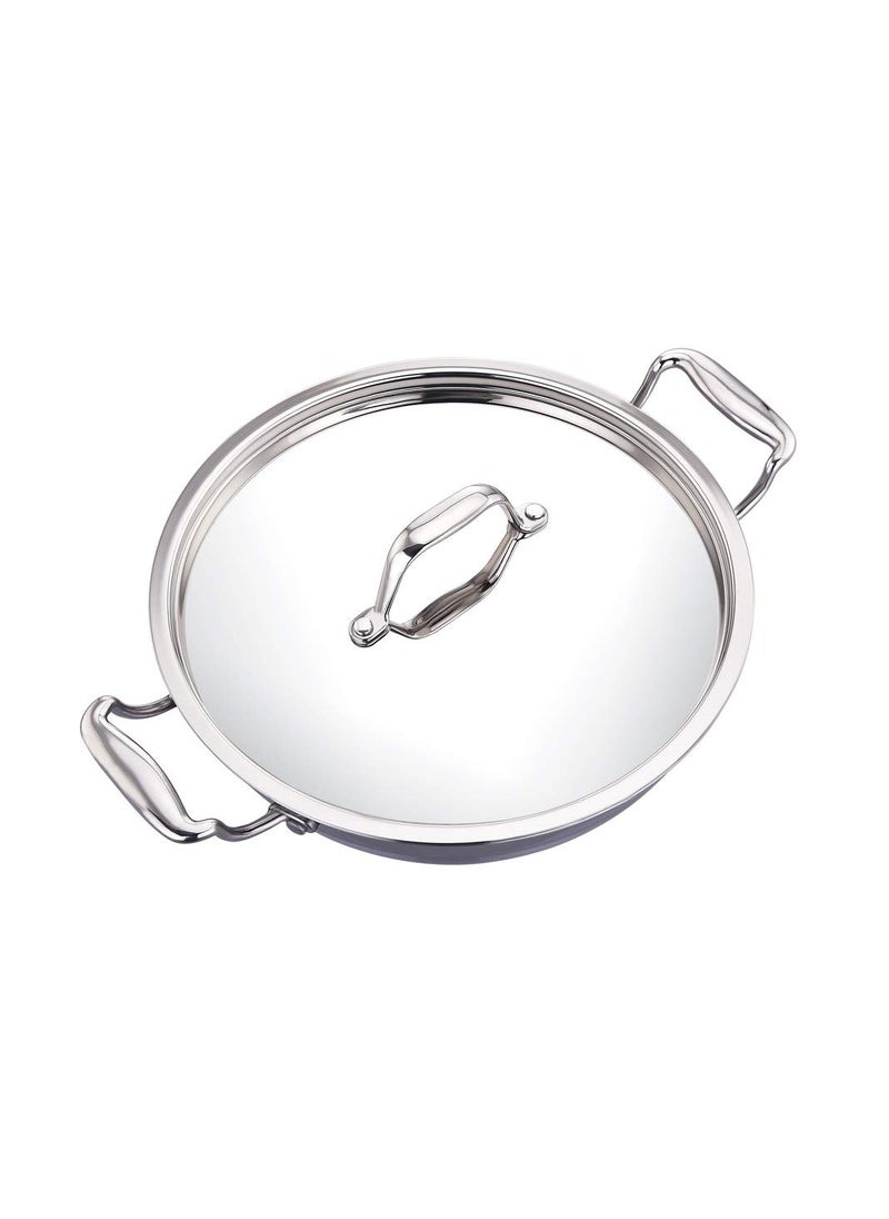 MAXIMA Triply Cookware Stainless Steel Kadai 32cm 59L Healthy Cooking with FoodGrade Stainless Steel Quick Heat Distribution Induction Friendly Sturdy Handles NonStick Kadai