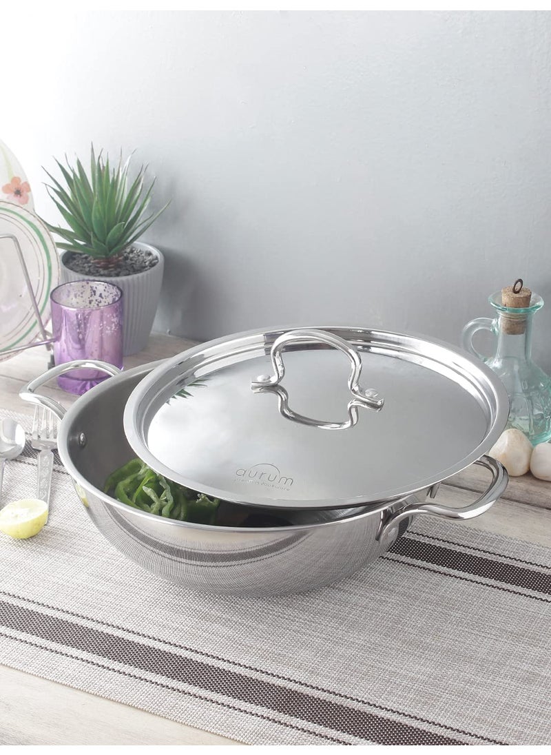 Aurum Triply Kadai with Ss Lid 28 cm 46 LTR
