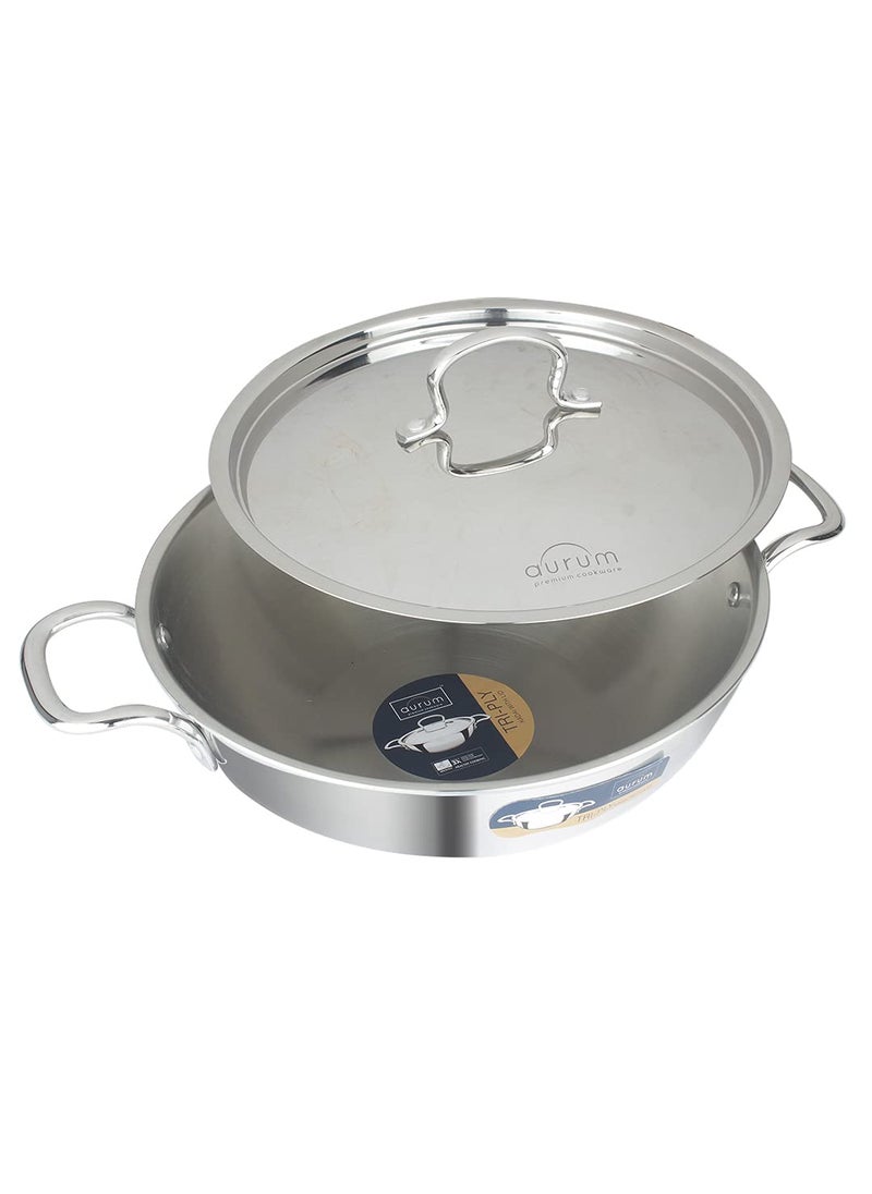 Aurum Triply Kadai with Ss Lid 26 cm 36 LTR