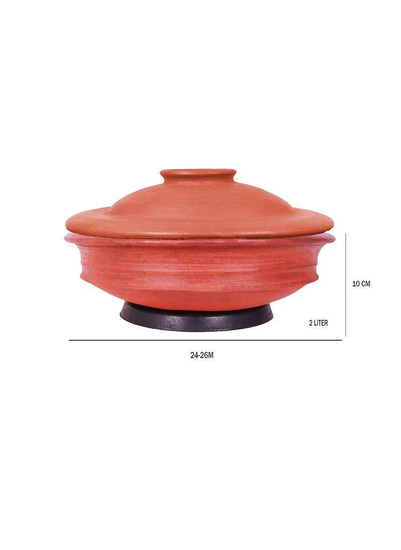 4U CRAFTS India Online Clay Pottery Earthen KadaiClay Pots Combo for Cooking Red 12 Liter
