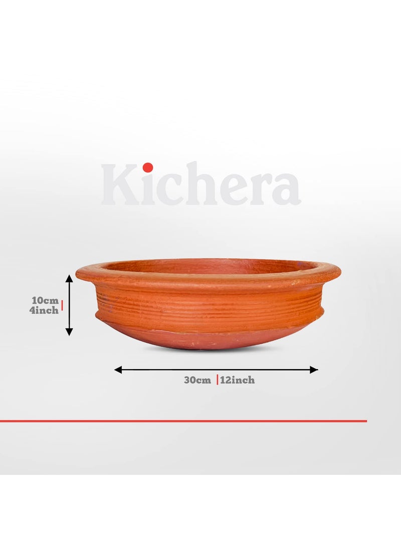 Kichera Pottery Earthen KadaiClay Pots for Cooking Serving 3 Litre