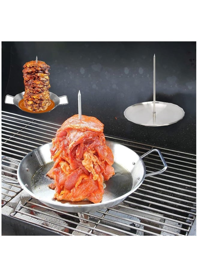 Gyro Pan with Skewer, Gyro Pan with Skewer for Oven, Vertical Skewer Pan, Vertical Skewer Pan for Oven, Stainless Steel Vertical Skewer Pan, Gyro Cooking Plate