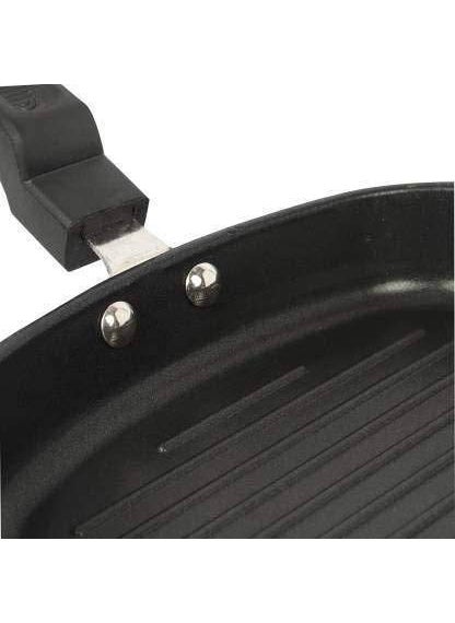 DARSHANAM WORLD Die Cast Aluminum NonStick Square Grill Pan Granite Finish BlackHammerTone Grill Pan 22 cm Diameter Black Colour