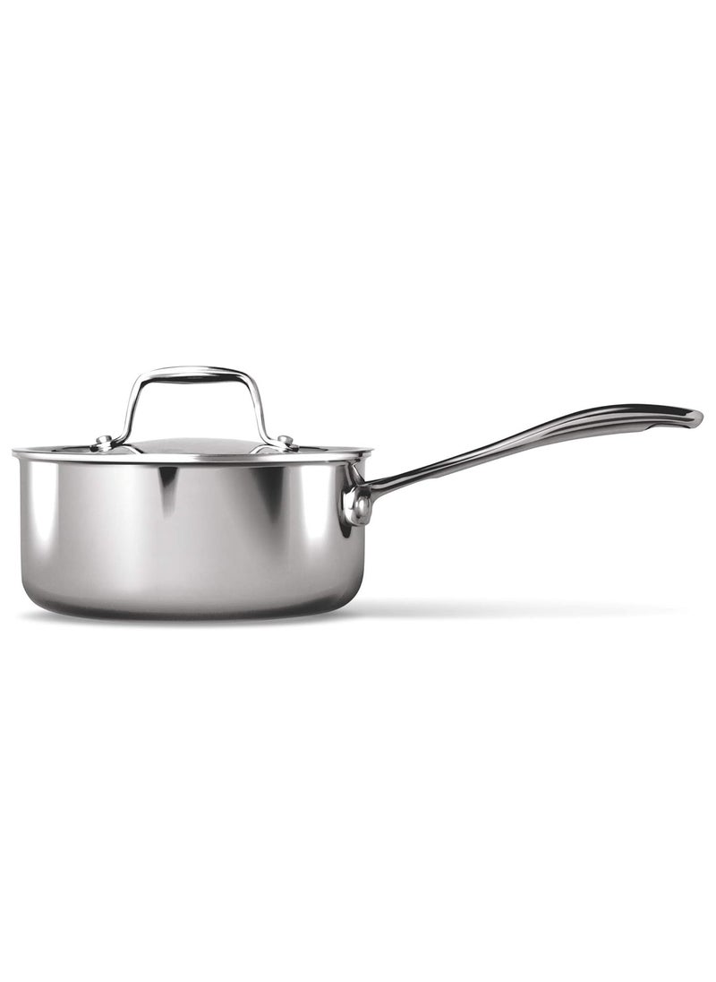 Milton Pro Cook Stainless Steel Tea Pan 1 Litre14 cm Triply Sauce Pan with Lid Gas Induction Base Chai Pot Milk Boiler with Handle 3 Years Warranty