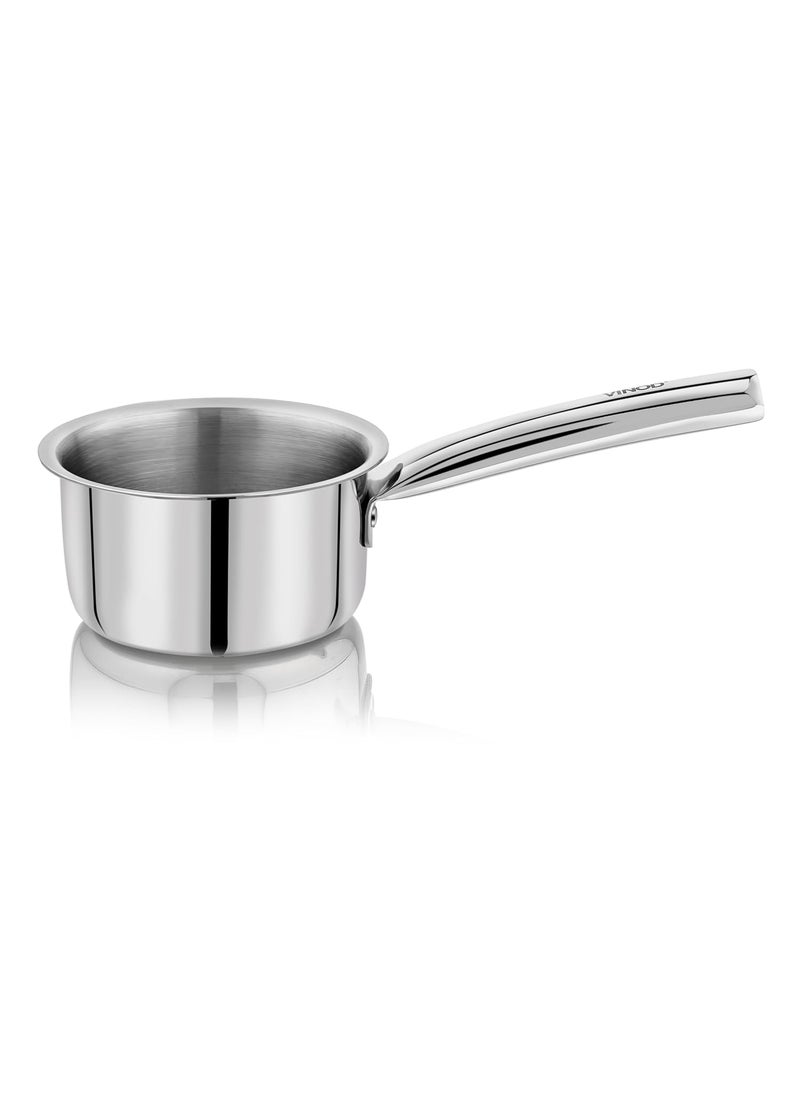 Vinod Claro Heavy Gauge Stainless Steel Plain Sauce Pan 15 mm Capacity 2000 ml 18 cm