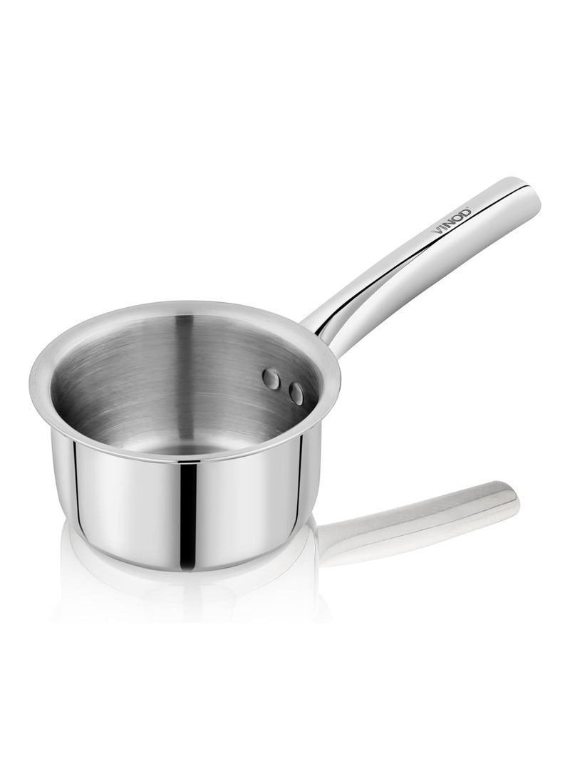 Vinod Claro Heavy Gauge Stainless Steel Plain Sauce Pan 15 mm Capacity 2000 ml 18 cm