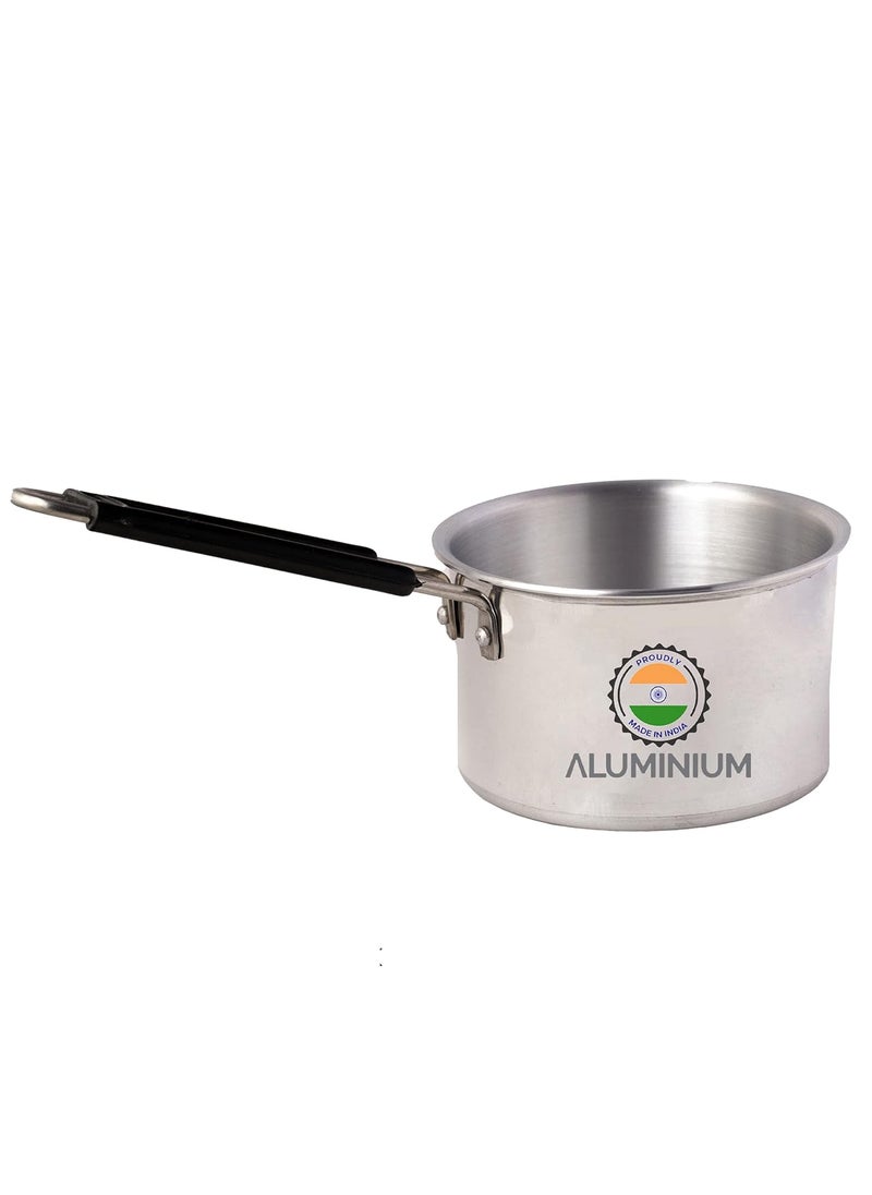 SHRI ANAND Aluminium Classic Series Butter Warmer Saucepan Tea Milk Pot Pan Dishwasher Safe Patila Sauce Pan2 L Pan Silver Large