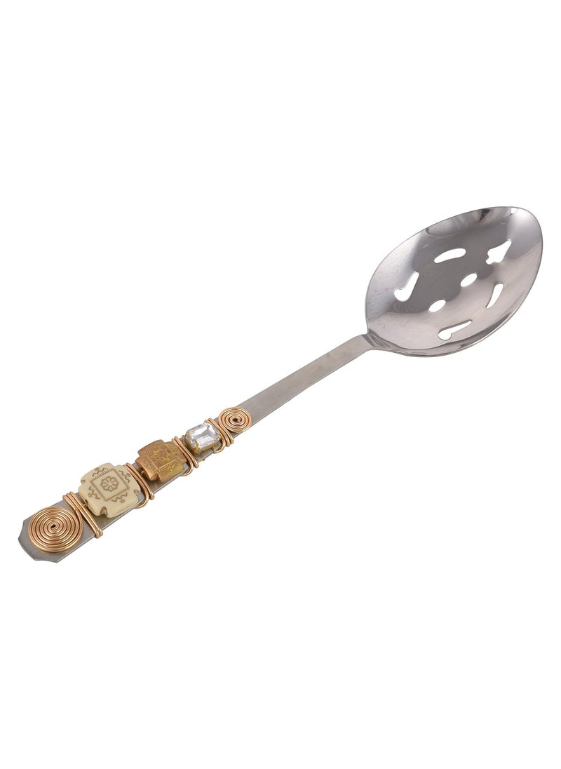 Jewel Kraft Designs Stainless Steel Serving Spoons Pack of 5 Beige 11 inches