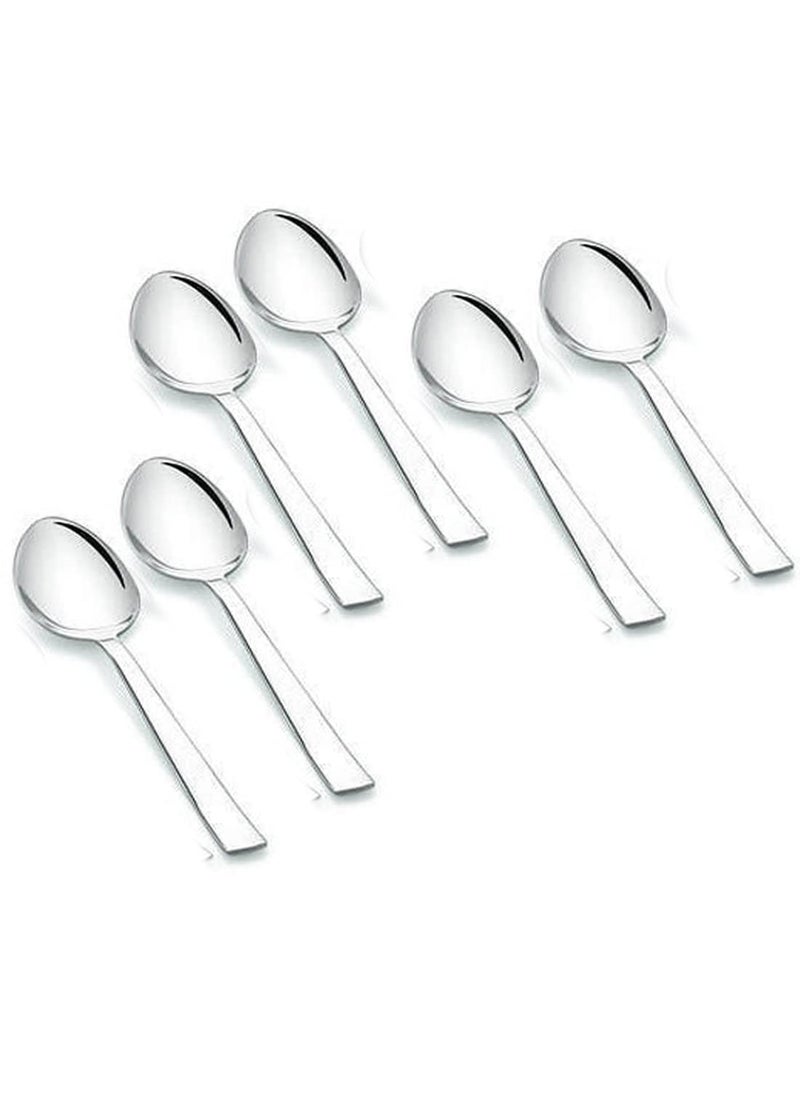 Bartan Hub Stainless Steel Dinner Spoons with Round Edge Set of 12 Dishwasher Safe Stainless Steel Tea Spoon Set Pack of 12