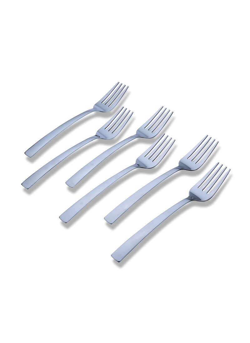 Kishco Wedge Stainless Steel DessertDinner Fork Set Pack of 6