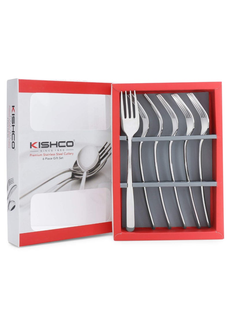 Kishco Stainless Steel Serene Dessert Fork 4 MM Pack of 6