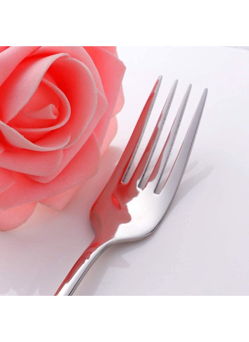 HETSHIV Stainless Steel Dinner Forks Set with Colorful Handle Shiny Silver MouthMirror Polish Silverware Set Dessert Forks Table Forks Salad Forks for Home Kitchen or RestaurantBlue 4