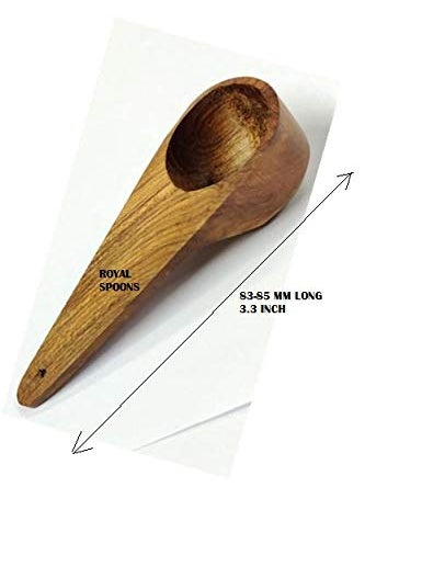 ARMAN SPOONS Masala Spoon Set of 18 for Small Containers Table Spoon Size 85 cm Long Teak Wood Handmade Wooden Spoon for Tea Coffee Sugar Condiments Spices 18