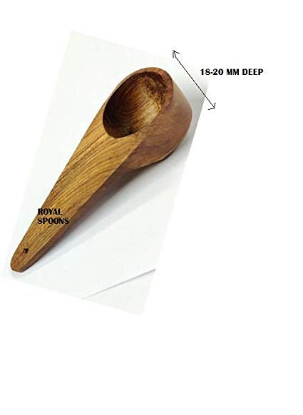 ARMAN SPOONS Masala Spoon Set of 18 for Small Containers Table Spoon Size 85 cm Long Teak Wood Handmade Wooden Spoon for Tea Coffee Sugar Condiments Spices 18