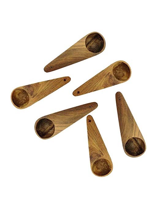 ARMAN SPOONS Masala Spoon Set of 18 for Small Containers Table Spoon Size 85 cm Long Teak Wood Handmade Wooden Spoon for Tea Coffee Sugar Condiments Spices 18