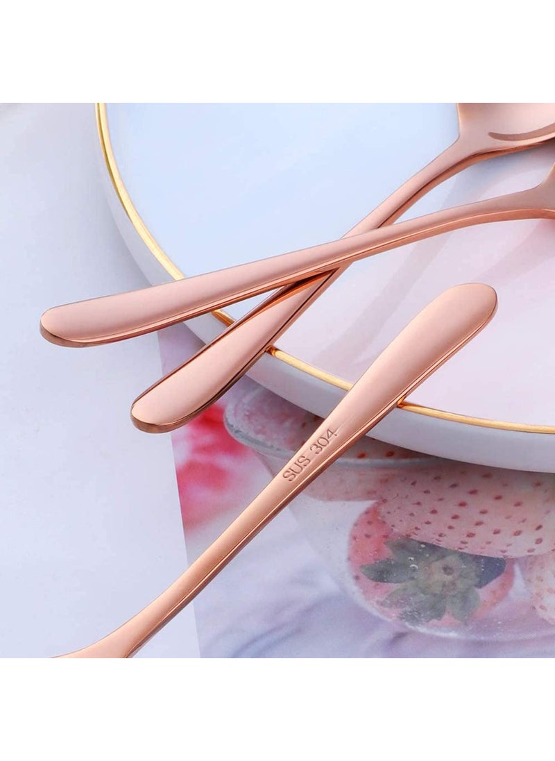 Primetan Fancy Flatware Stainless Steel Spoon Banquet Flatware Kitchen Cutlery Tableware for Home Set of 3 Rose